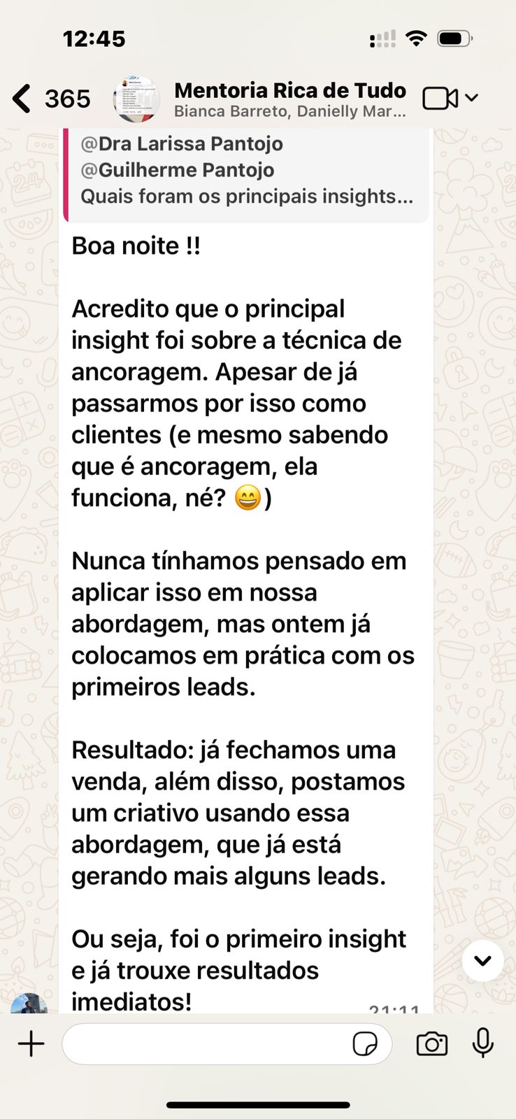Depoimento de Dra. Larissa Pantojo